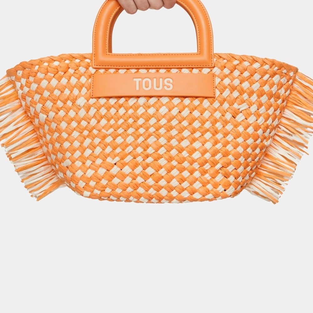 Tous Vibrant Orange Woven Tote